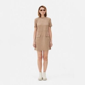 A chic faux suede dress with a relaxed silhouette
